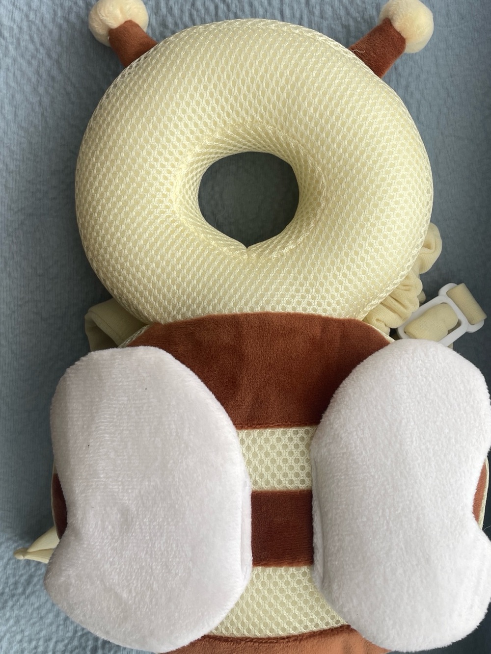 Baby Head Protection Pillow - Cream and Brown Infant Safety Cushion